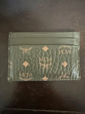 MCM Black and Brown Visetos Slim Card Case